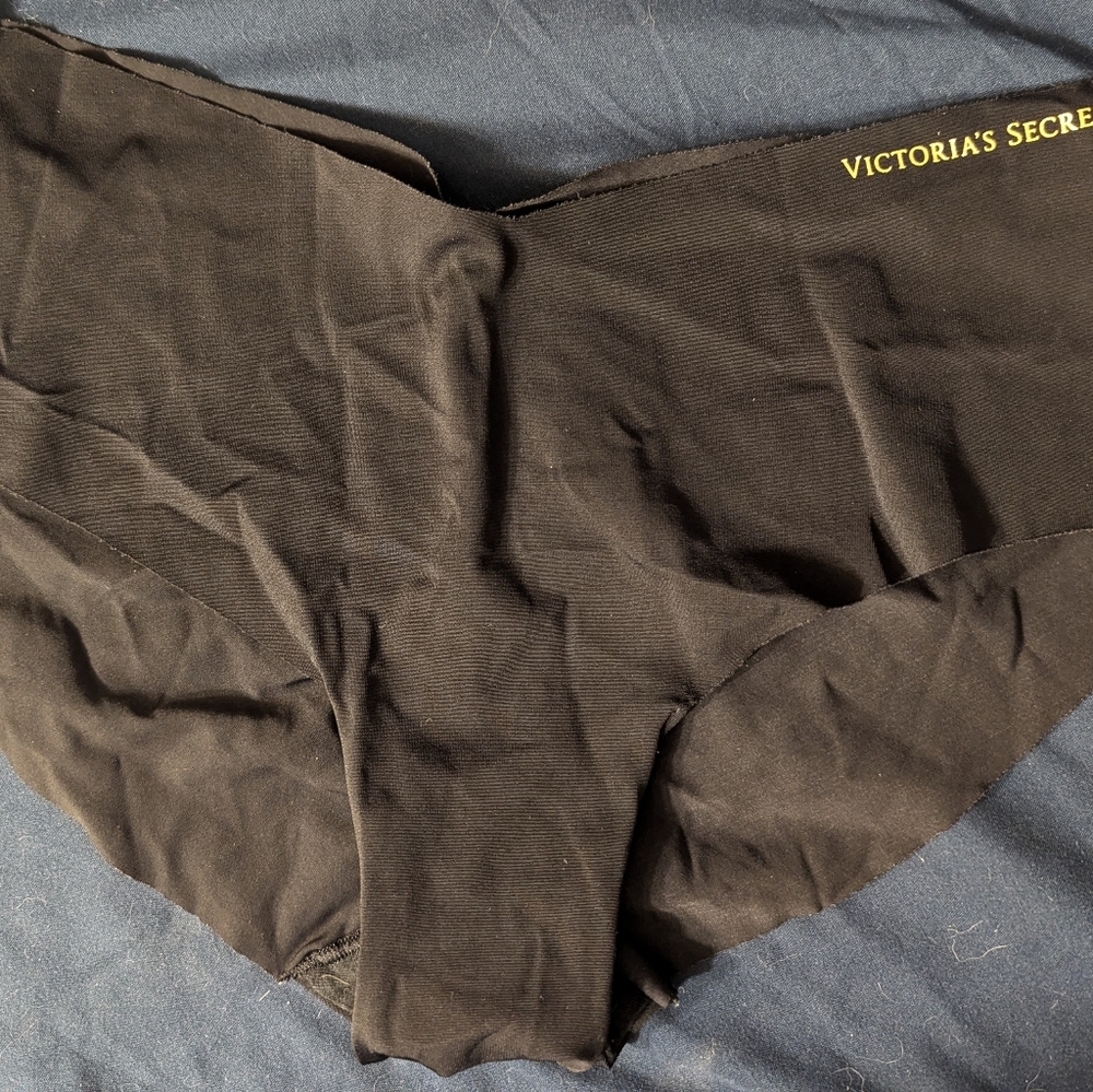 Shiny Black Victoria's Secret Hipster Panties